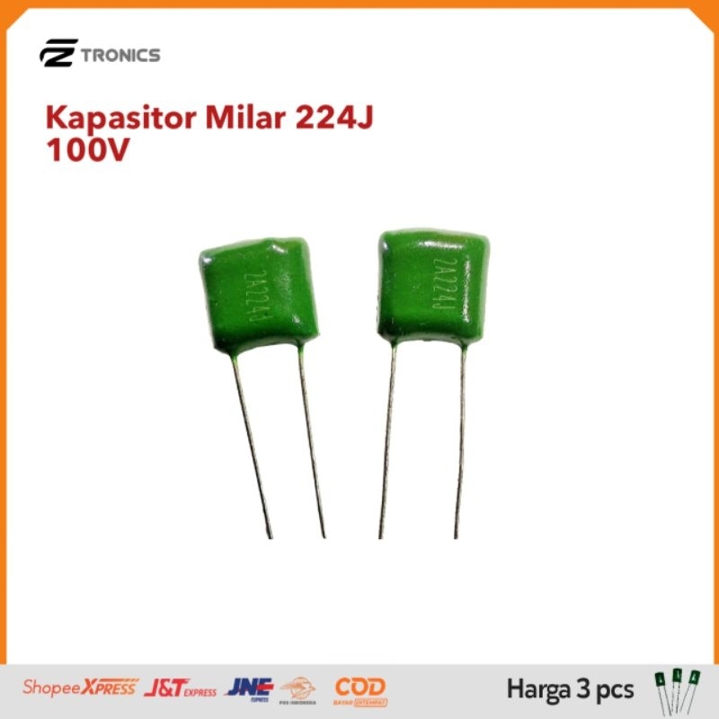 Kapasitor milar 224/ 220nf 100V (3pcs)
