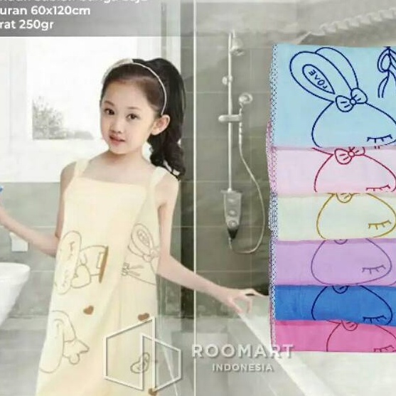PROMO SALE BAJU HANDUK DRESS KIMONO ANAK KARAKTER 6X12CM PENTHOUSE BAHAN LEMBUT SERAP AIR