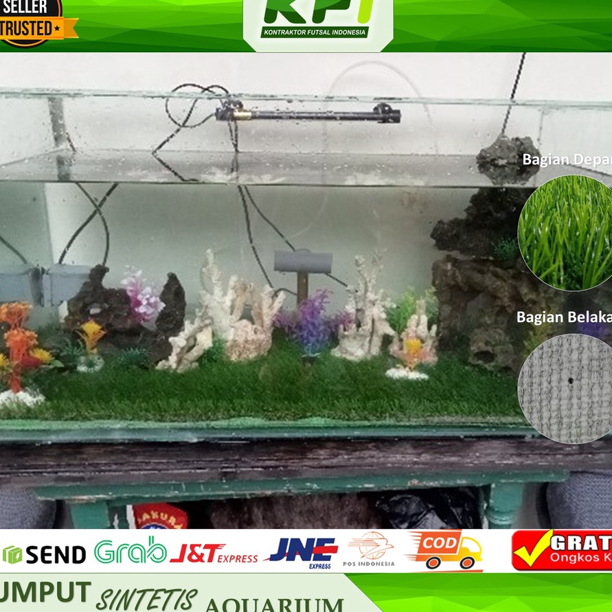 55 COD Rumput Sintetis Aquarium 6 X 4Rumput Sintetis Murah Untuk AquariumRumput Sintetis Meteran Aqu