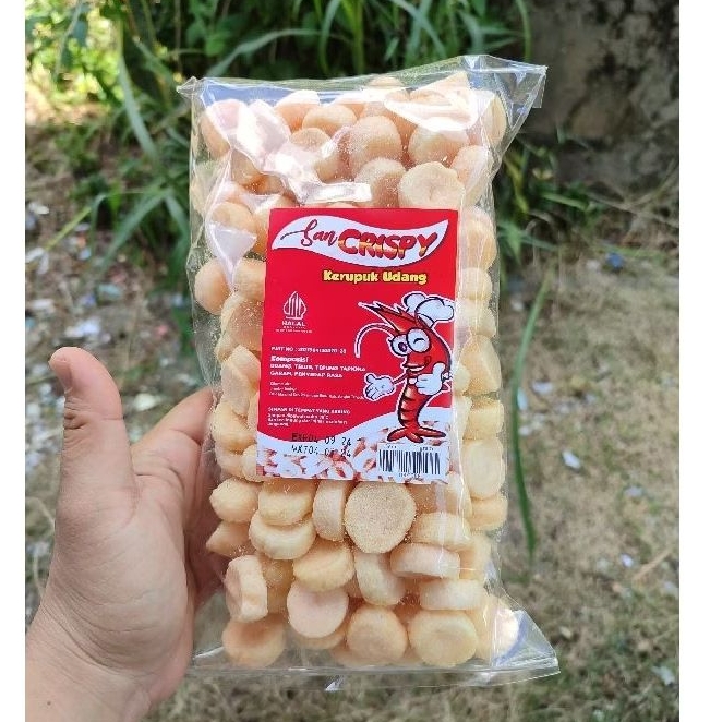 

KERUPUK UDANG GORENG KEMPLANG UDANG KOIN BANGKA 100GRAM MAKANAN SNACK CEMILAN AMPLANG OLEH BANGKA