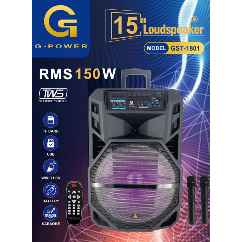 G-POWER Speaker PORTABLE G Power speaker 15 inch G power portable speaker 15 inch Gpower SPEAKER GST