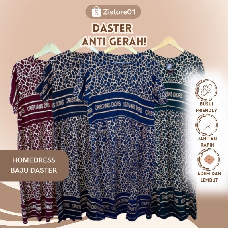 Homedress Baju Daster Leopard Wanita Kekinian Busui Frendly Resleting Depan Rayon Premium