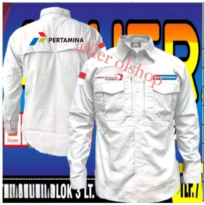 kemeja tactical Pertamina Pertamax turbo baju tactical Pertamina Pertamax turbo kemeja Pertamina Per