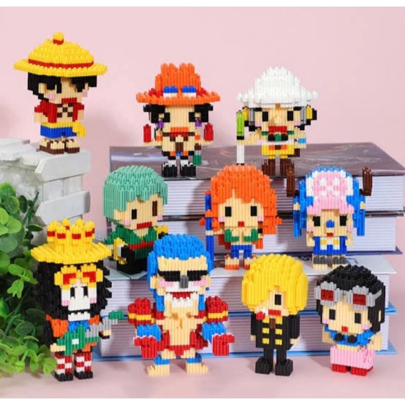 BRICKS ONE PIECES Nano Block One Pieces Mainan Balok Anime One Piece ..