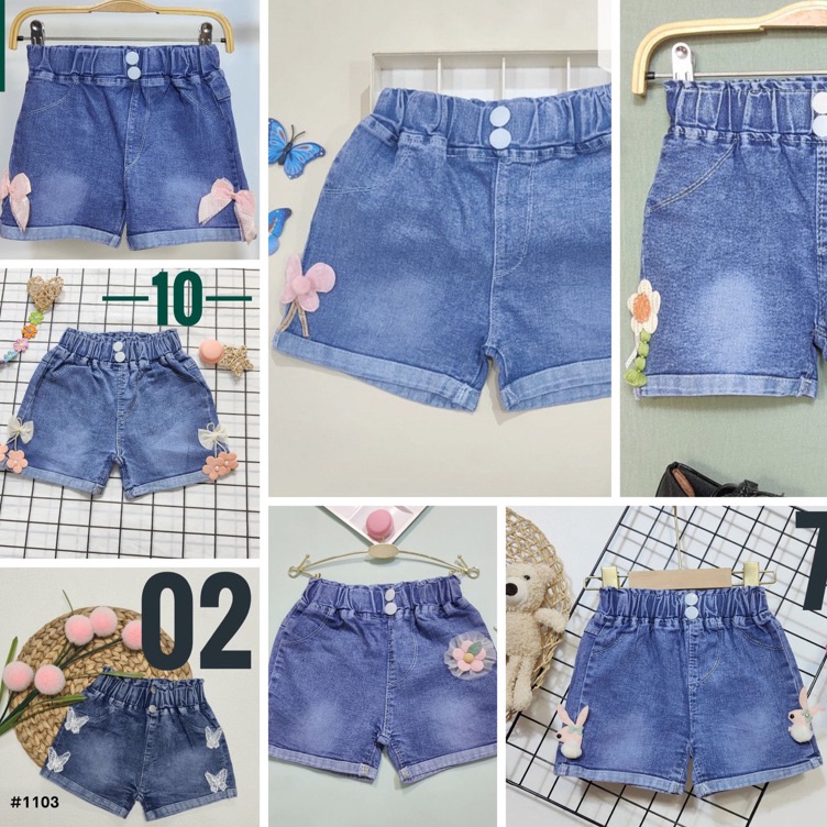 Garansi Terpercaya  Celana Pendek Anak Perempuan Cewek Jeans Lucu Trendy Keren Murah 16 tahun Kode J