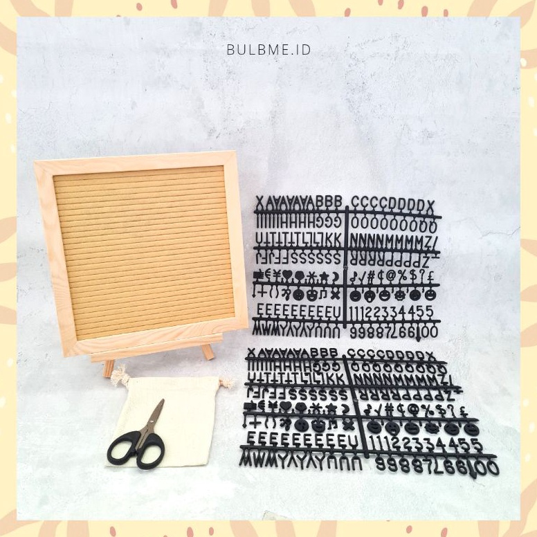 

CREAM Premium felt letter board papan nama bayi babyborn menu cafe Berkualitas
