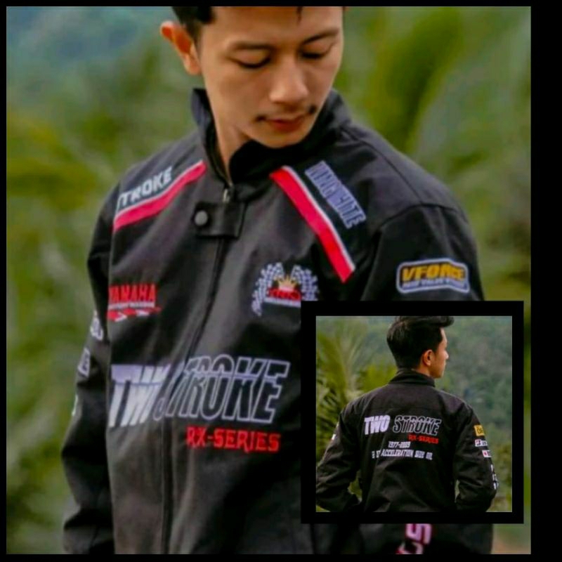 Jaket 2Stroke RX series Full Black Printing