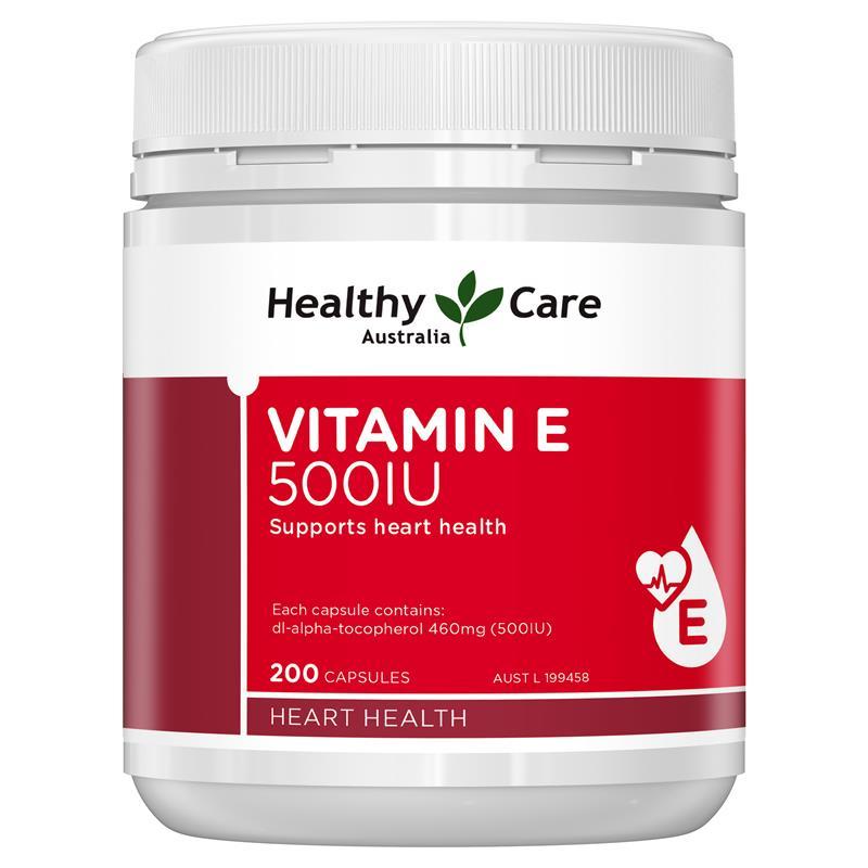 Healthy Care Vitamin E 500IU - 200 Capsules ORIGINAL AUSTRALIA