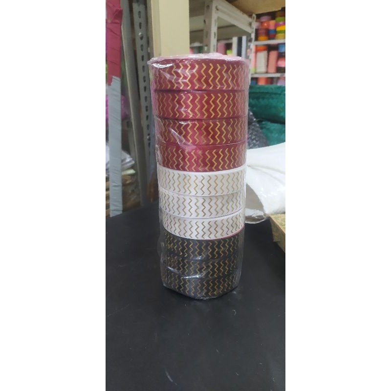 

pita satin motif new isi satu rol ukuran 1 in atau 2,5 cm