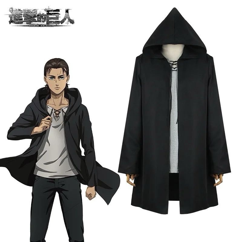 Kostum Cosplay Jubah Eren Yeager Anime Attack on Titan Costum Cosplay Hoodie Eren Yeager Anime Shing