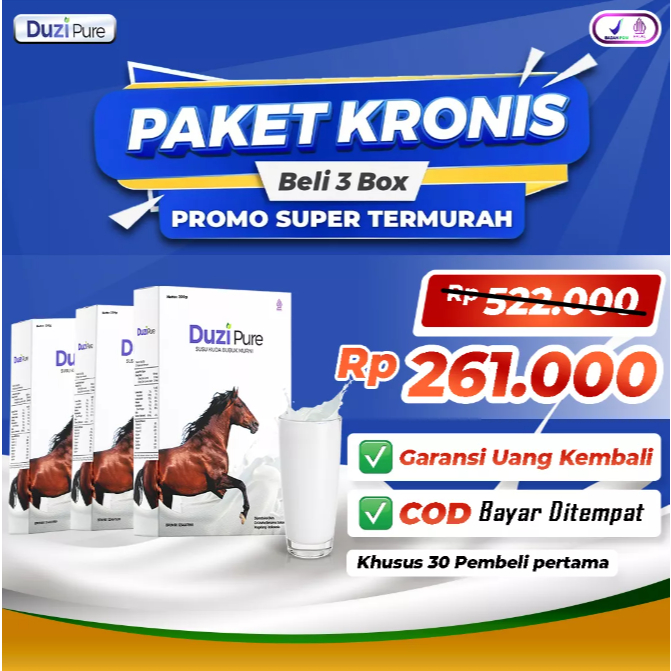 

[SPESIAL PAKET 3 BOX] Duzi Pure Susu Kuda Murni 100% Asli