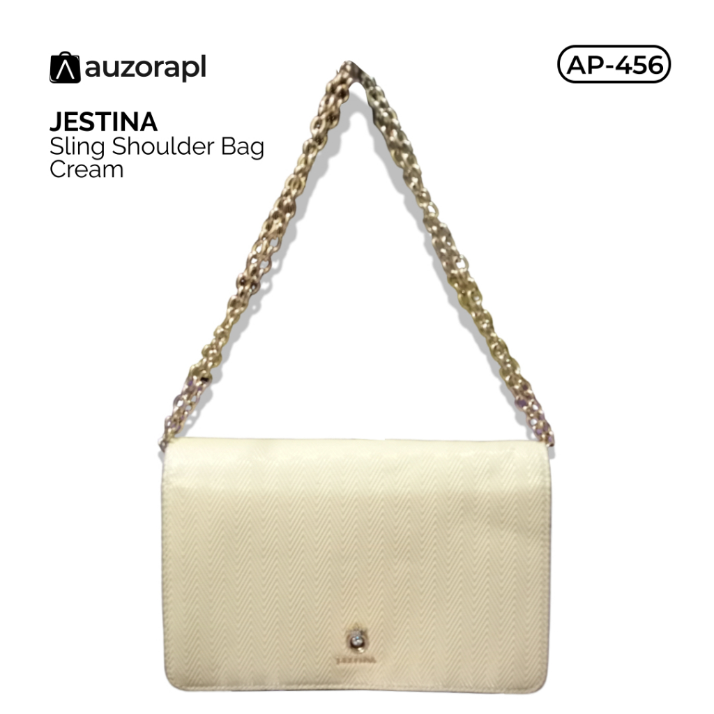 Jestina Rantai Shoulder Bag - Tas Dompet Jestina Cream