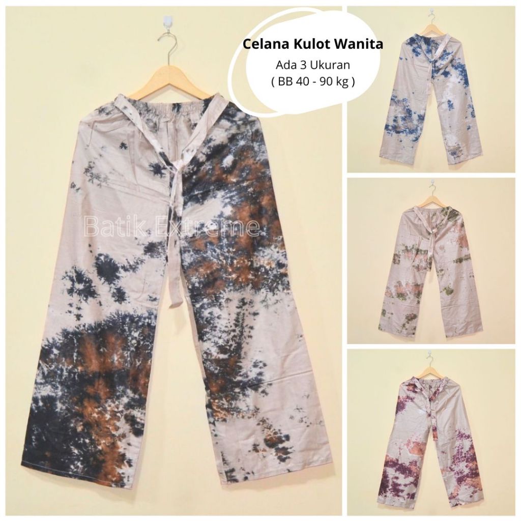 Celana Kulot Wanita Panjang Jumbo Motif Tie Dye