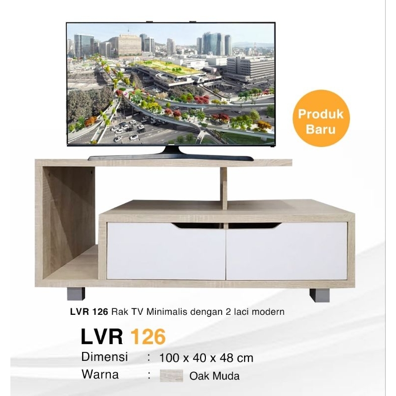 rak tv lunarsol lvr 126, rak tv minimalis, rak tv partikel