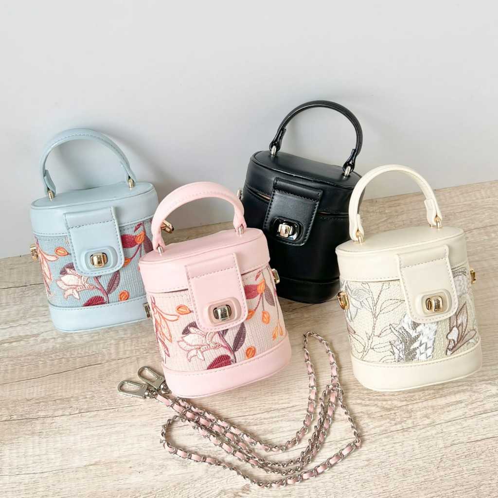 PDRO Cruise Flower Pattern Mini Vanity Crossbody Bag (P417)