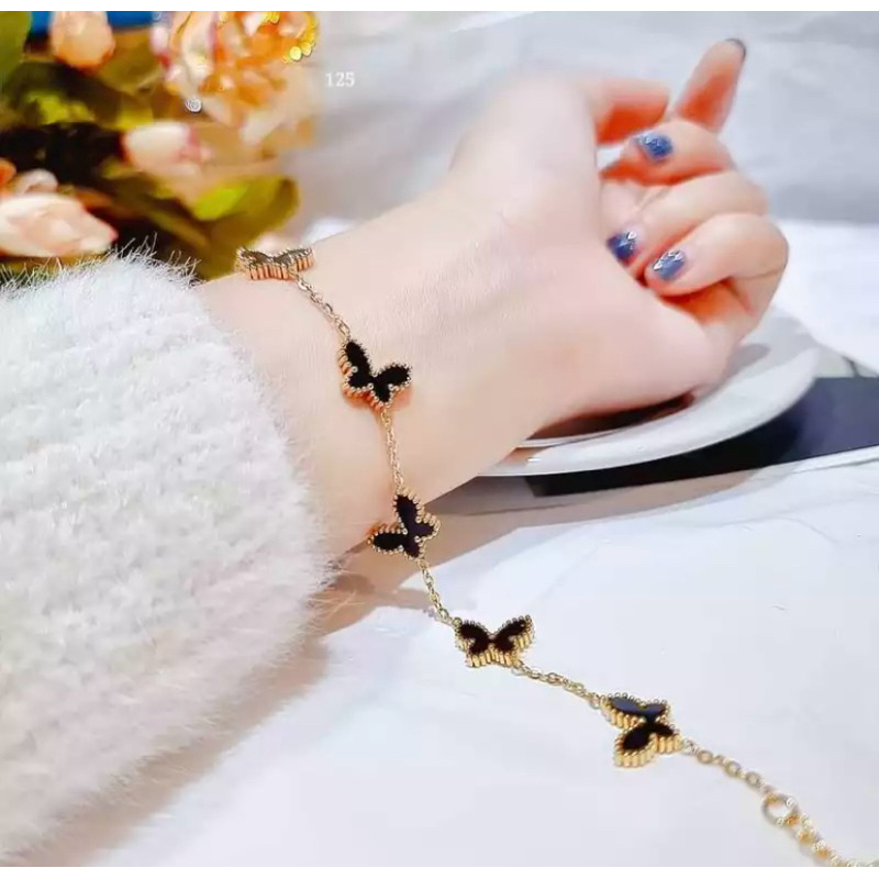 Hazel - Gelang Tangan Kupu Wanita Kekinian | Gelang tangan Titanium wanita