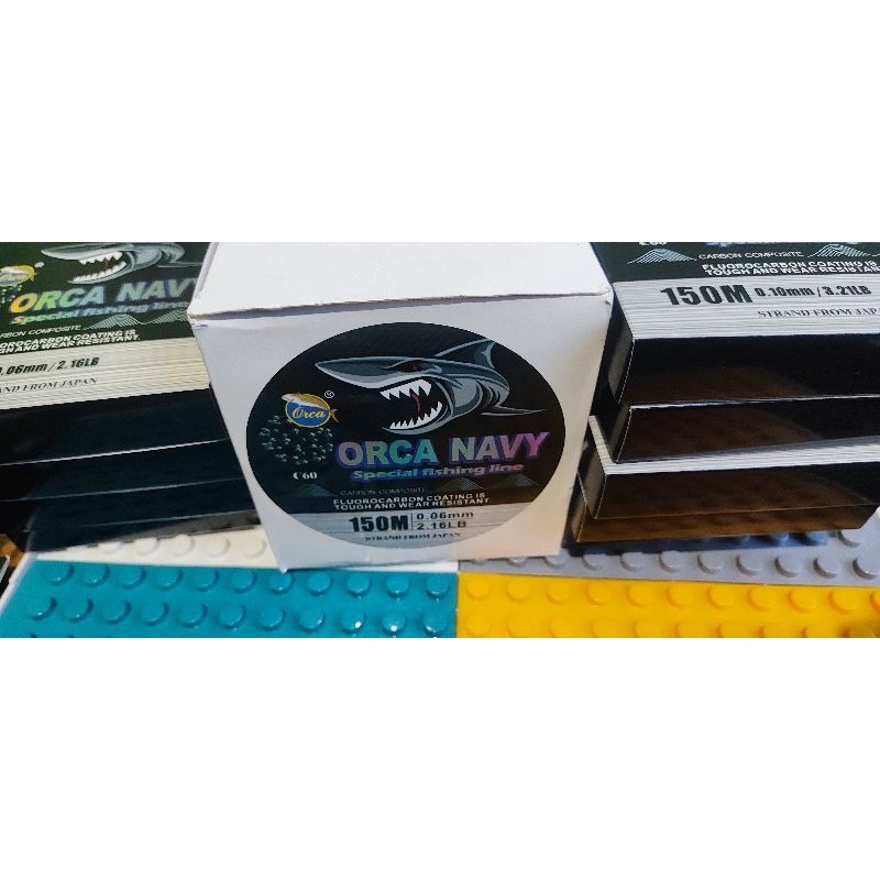 Senar Pancing Orca Navy Fluoro carbon coating - senar kuat anti keriting - senar anti kusut bisa COD