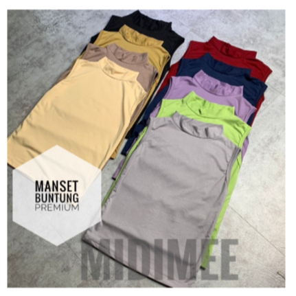 Manset Baju Tanpa Lengan, Manset Kutung /Turtleneck Bahan Jersey Premium