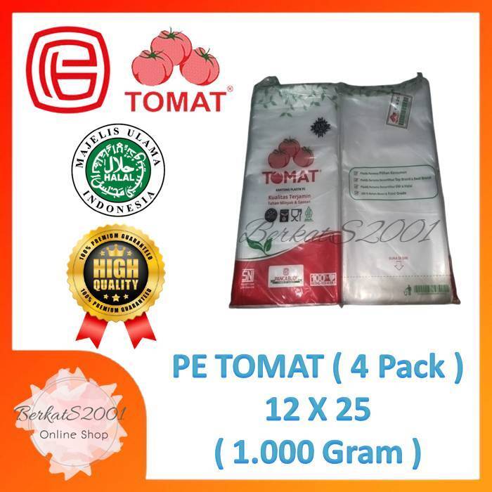 Plastik Tomat 12x25 / PE Tomat 12x25 / Plastik 1/2 Kg / Plastik Es Tomat 12x25 ( Kiloan )