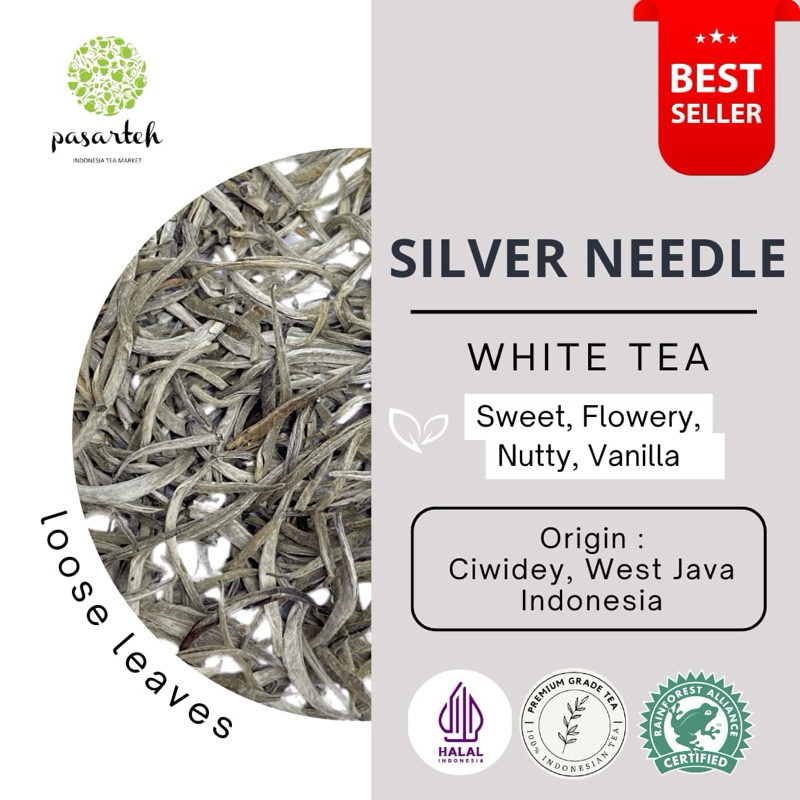 

[ Pasarteh ] White Tea Silver Needle | Teh Putih | White Tea | Pucuk Daun Teh I Premium Tea-10 Gram