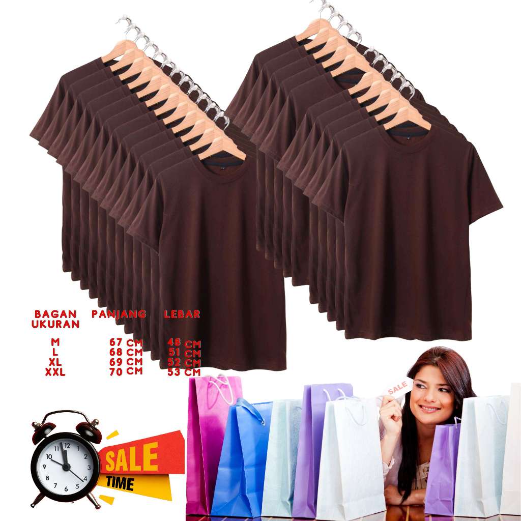 KAOS POLOS  COKLAT TUA  PRIA - WANITA DEWASA KAOS  POLOS KEREN T-SHIRT