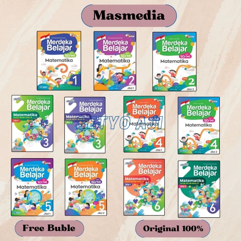 Merdeka Belajar Matematika SD/MI Kelas 1 2 3 4 5 6 Kurikulum Merdeka Penerbit Masmedia