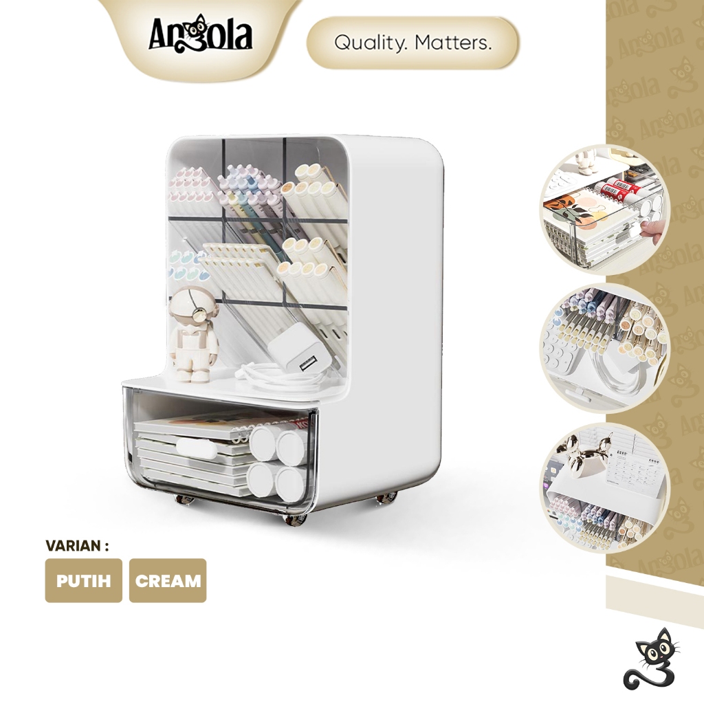ANGOLA Rak Meja Penyimpanan Alat Tulis C35 Stationery Organizer/Rak Serbaguna/Rak Make Up Skincare