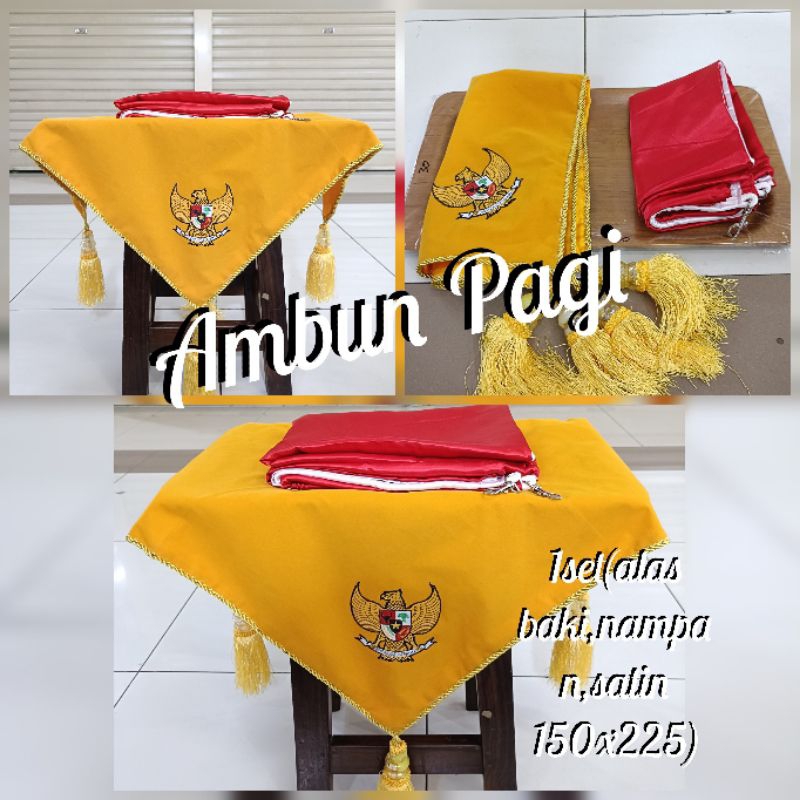 

best seller perlengkapan paskibra alas baki paskibra+nampan+merah putih satin 150cm x 225cm ready stock