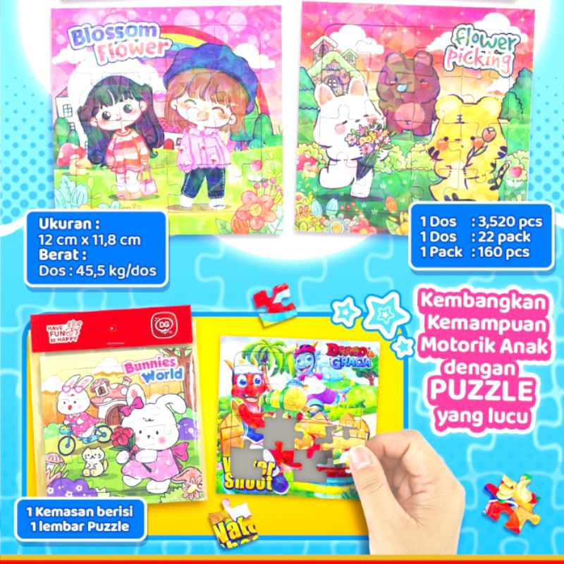 MAINAN EDUKASI ANAK PUZZLE JIGSAW DG KARAKTER CUTE GIRL PUZZLE / puzzle bp momo sanrio / puzzle holo