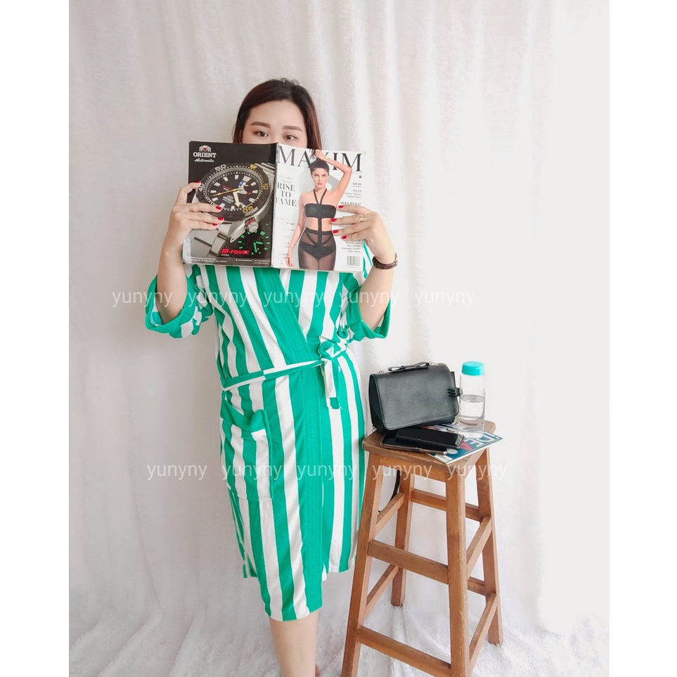 Terkini Baju Handuk Kimono Mandi Wanita Dewasa Jumbo Motif Salur