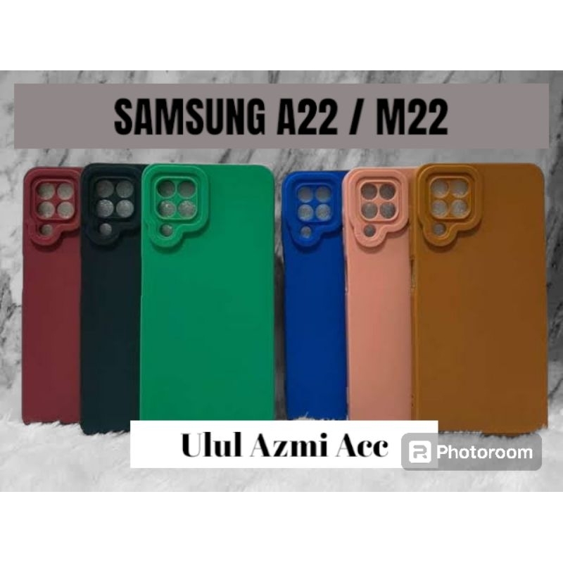 Case Macaron Samsung A22 M22 Softcase Pro Kamera