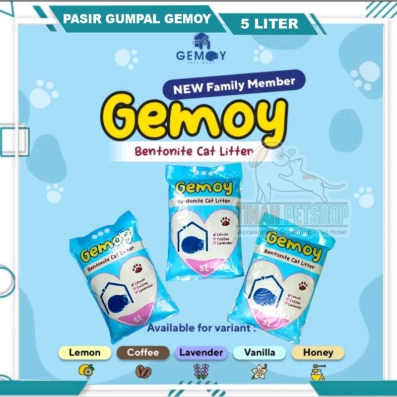 Pasir Gemoy 5 Liter - Pasir Kucing Wangi - Pasir Gumpal Wangi Premium