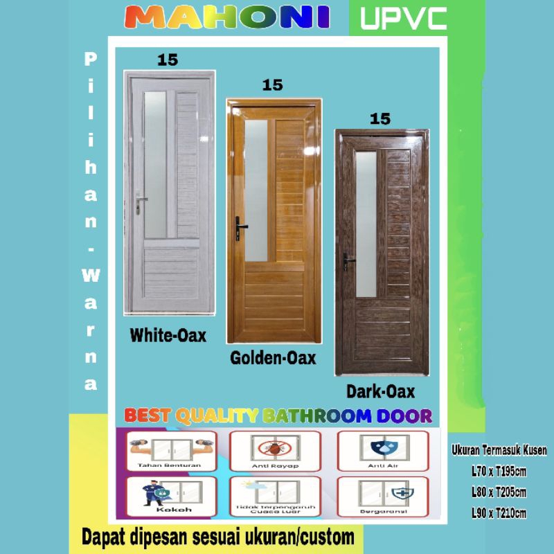 Pintu Kamar Mandi Upvc Mahoni Serat KAYU 15