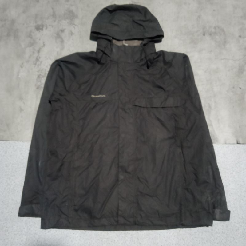 jaket outdoor hiking gunung quechua coklat bekas