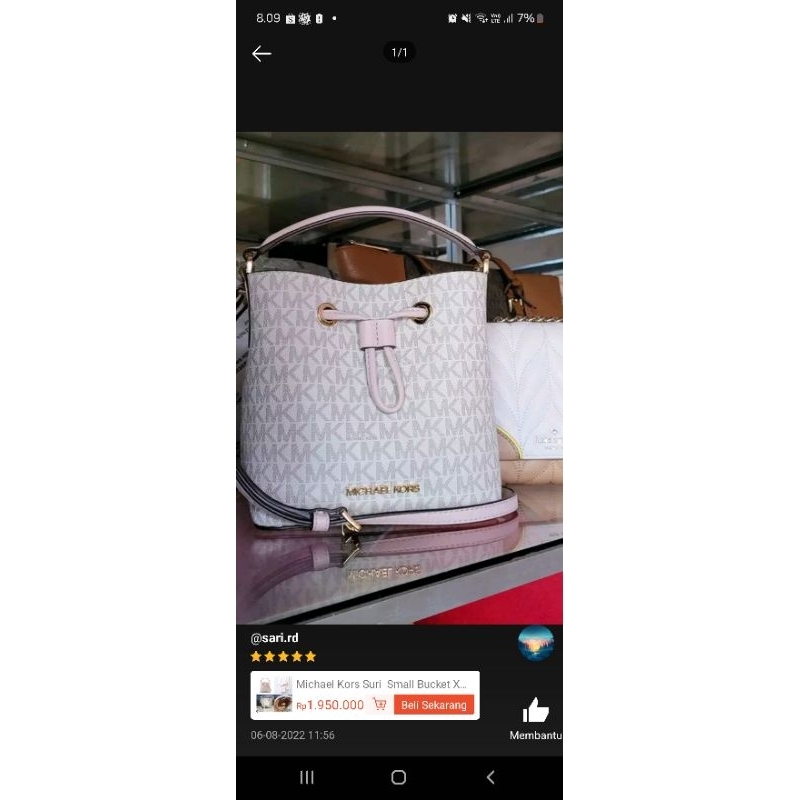 Preloved Tas Michael Kors suri bucket warna vanila