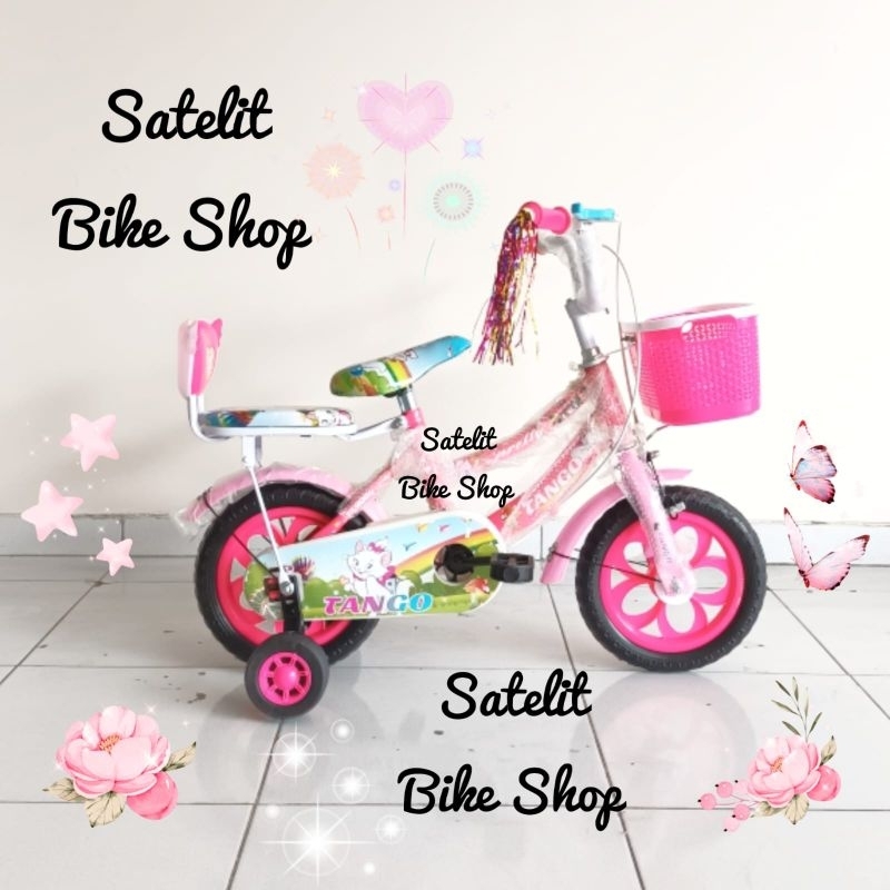 Sepeda Mini Anak Cewek Ukuran 12 Inch Tango Trendy Ban Eva