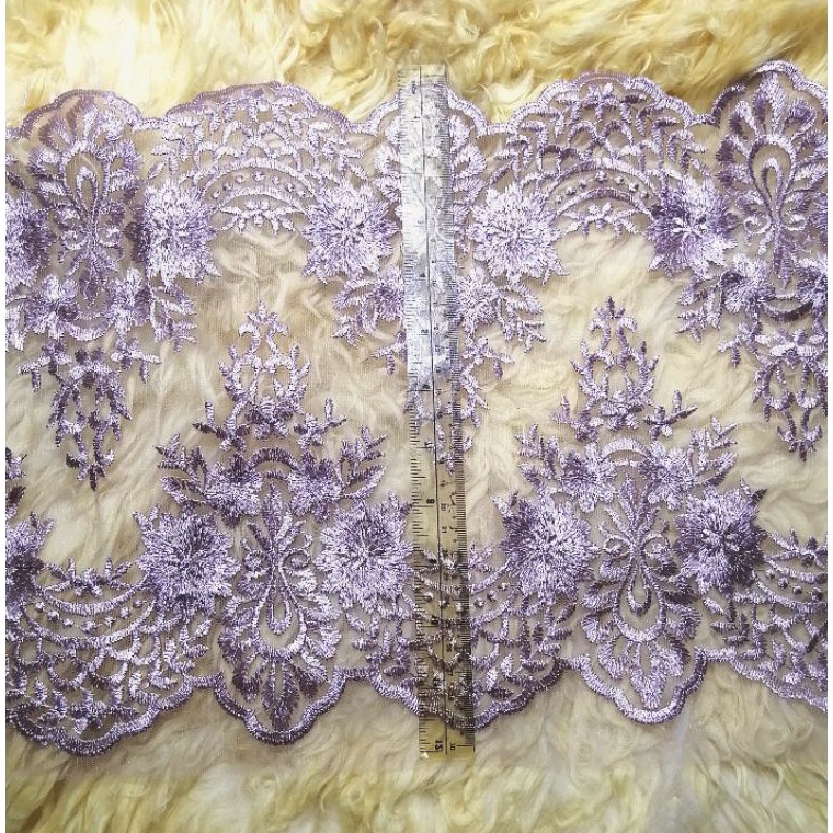 77 Promo Brand renda bordir brokat tile pinggiran 2 sisi lebar 3 cm harga per setengah meter