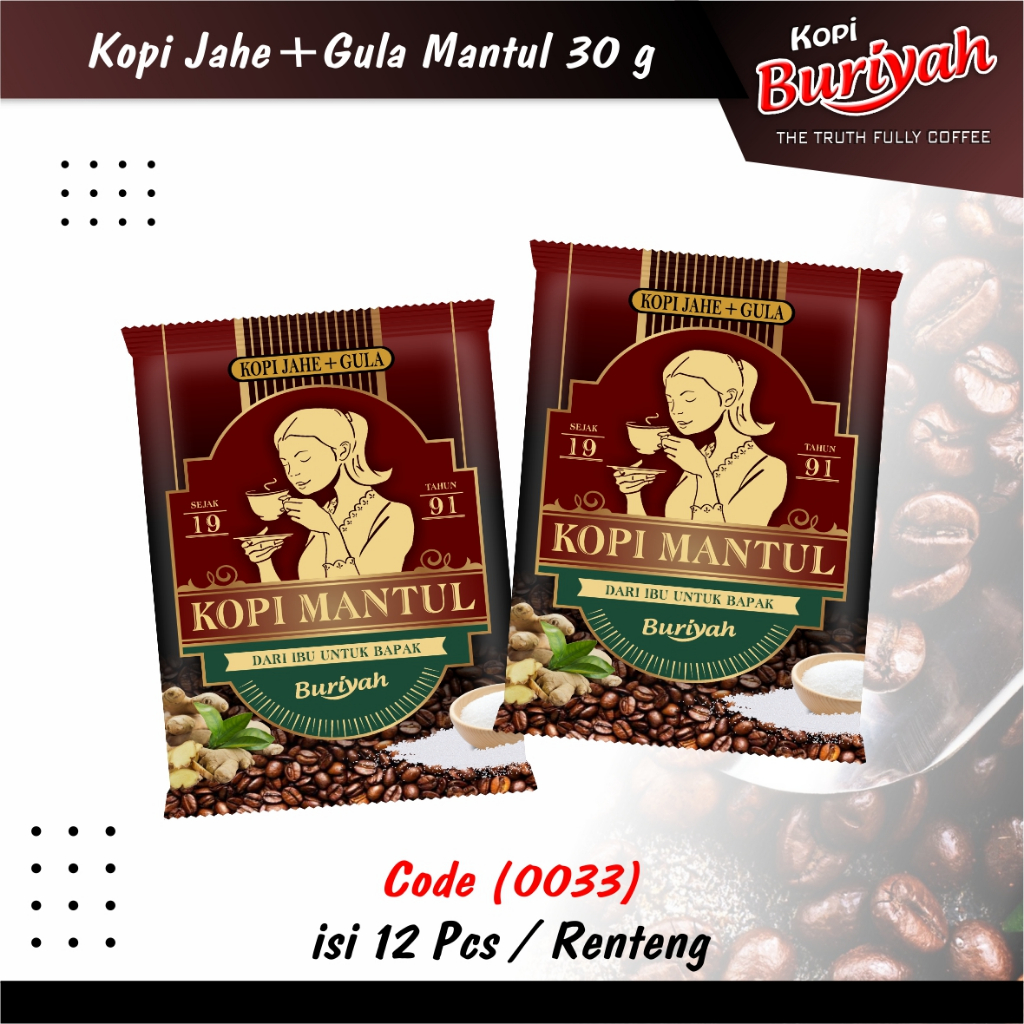 

Bubuk Buriyah MANTUL 30g Kopi Jahe