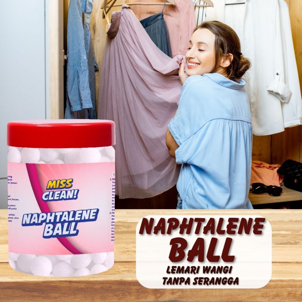 Pewangi lemari pakaian pewangi kamar mandi ruangan anti jamur kamper ajaib napthalene ball 300gr