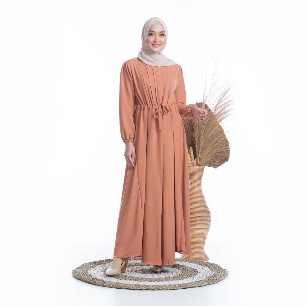 Baju Gamis Muslim Polos Wanita Melia Dress Size S M L XL Jumbo Untuk Daily Busui Wudlu Frienly