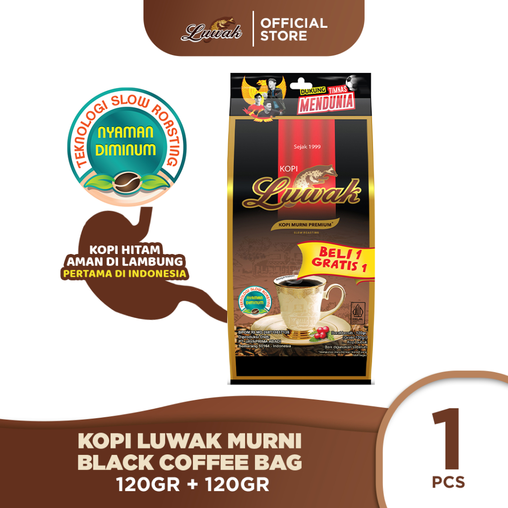 

Kopi Luwak Murni Black Coffee Bag 120gr + 120gr