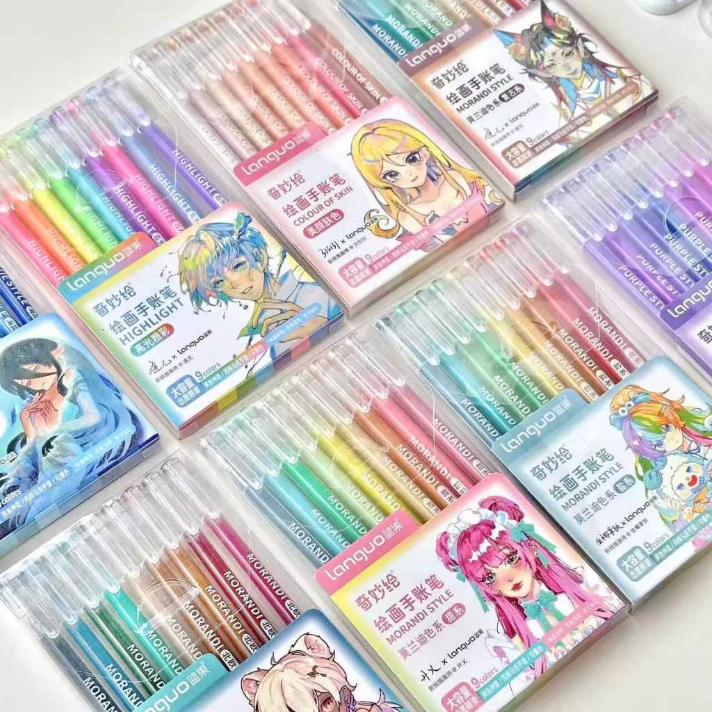 

9pcs Pulpen Gel Set / Gel Pen 0.5mm / Pulpen Warna Warni / Pena Aesthetic Morandi Pastel Warna / Pulpen Coloring Alat Tulis Stationery barang aesthetic