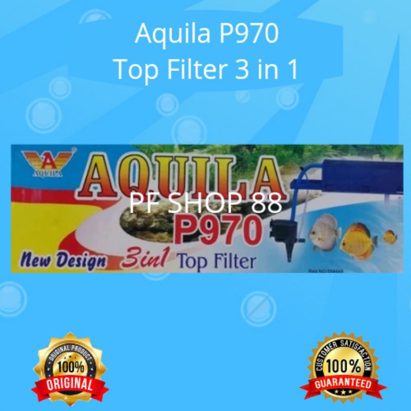 Aquila P970 Top Filter 3 in 1 paket Filter Akuarium