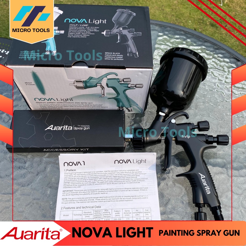 Spray Gun Auarita Mini Nova Light HVLP ORIGINAL