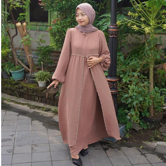 Gamis Crinkle Premium Gella Dress Kondangan Baju Bridesmaid Simple Gamis Muslimah Remaja Jumbo