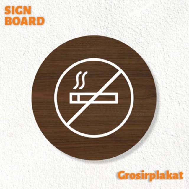 

Signage No Smoking Icon Papan Sticker Tempel Dilarang Merokok Sign Board Label Kayu Petunjuk Larangan Dinding