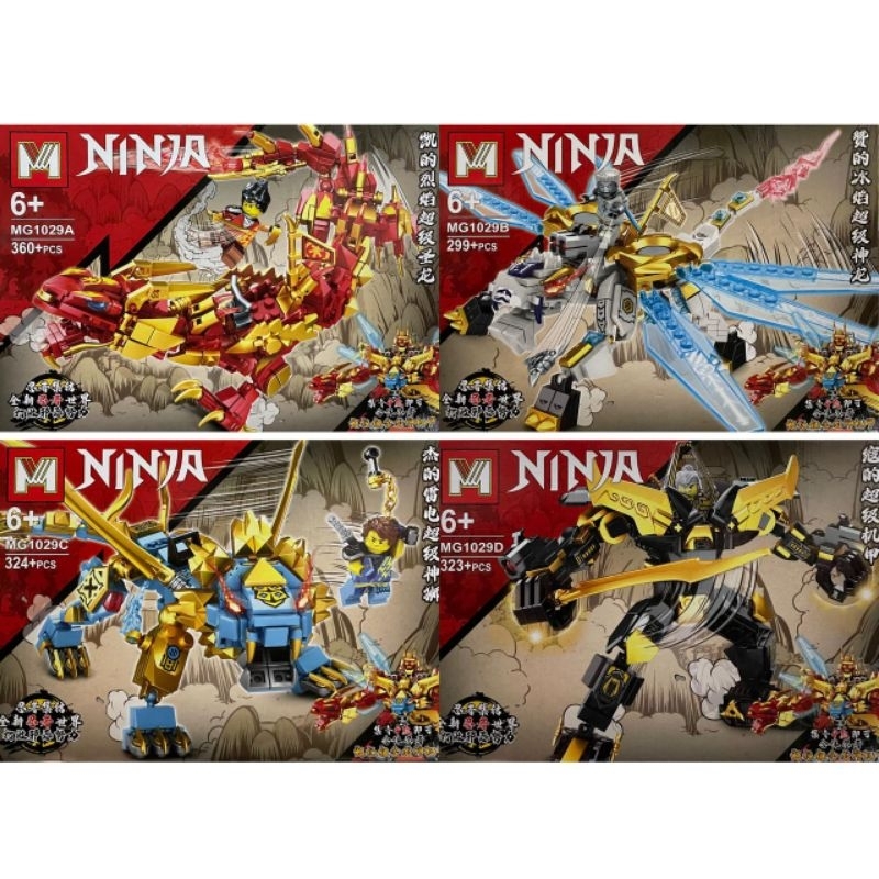 OBM99144 - Mainan Balok susun bricks blocks ninja dragon Zane 4in1 Besar Blok figure ninja naga