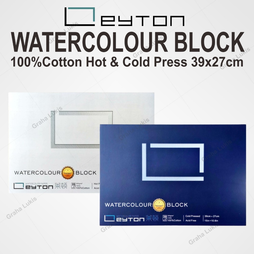 

Leyton Watercolor Block 100% Cotton CP/HP 39x27cm + Lancet