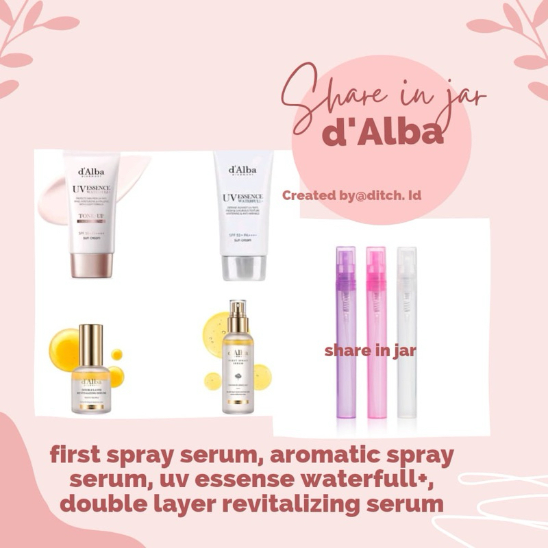 d’alba white truffle first spray serum/d’alba aromatic spray serum/d’alba uv essense tone up correct