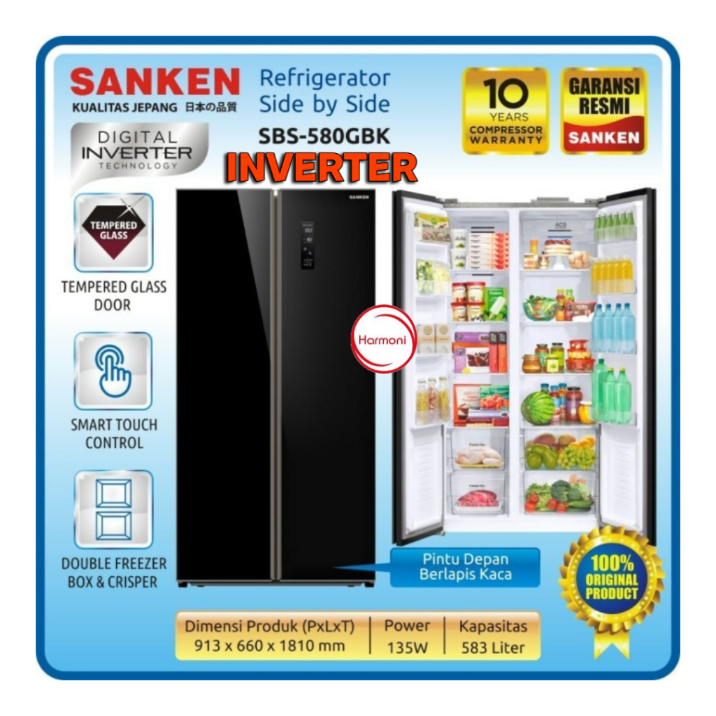 KULKAS SIDE BY SIDE SANKEN INVERTER KULKAS SIDE BY SIDE SANKEN